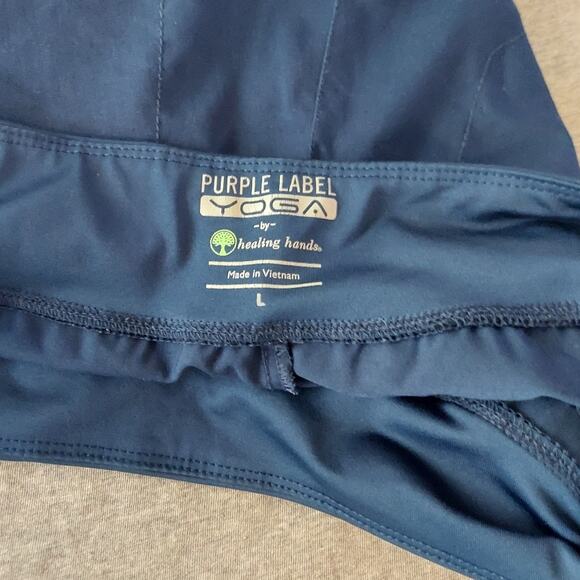 Purple Label Yoga by Healing Hands Women Scrub Pants Sz L - Picture 5 of 5